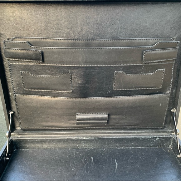 Classic Vintage Leather Combination Briefcase -  CROUCH & FITZGERALD 16x13x3 - Picture 6 of 13